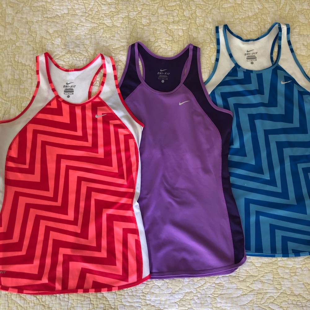Nike Dri-Fit Running Tank Tops - Small (Set of 3)